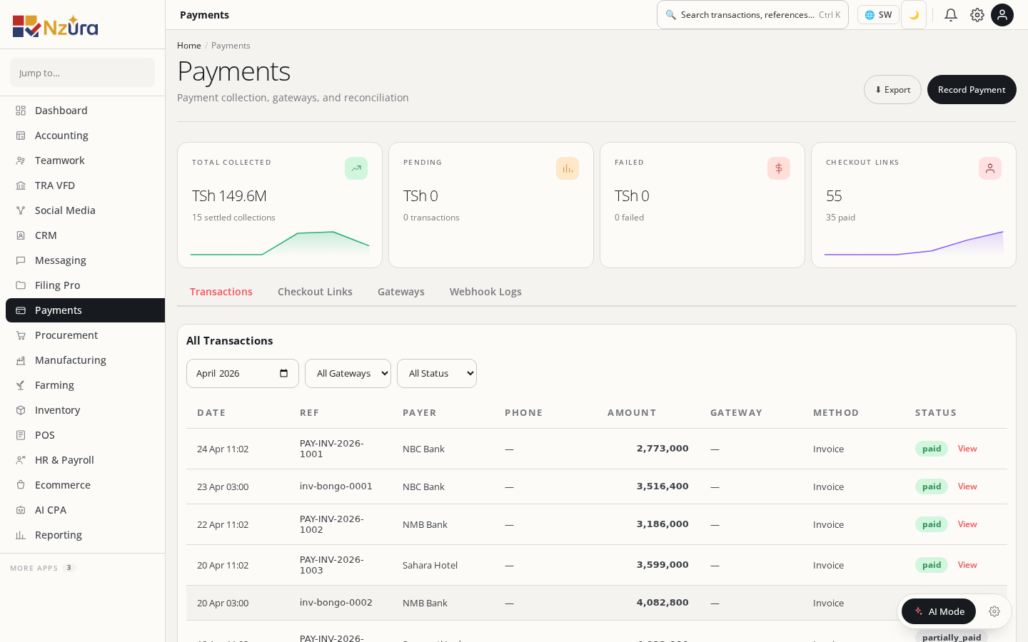 Payment transactions